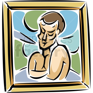 A Framed Picture of a Man Posing clipart. Commercial use image # 156294