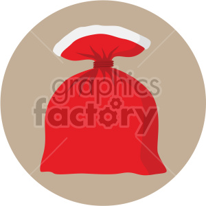 christmas santa bag on tan circle background icon clipart. Royalty-free icon # 407298