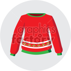 christmas sweater on gray circle background icon