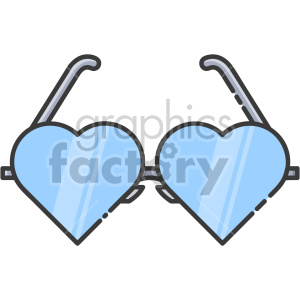 blue heart glasses clipart.