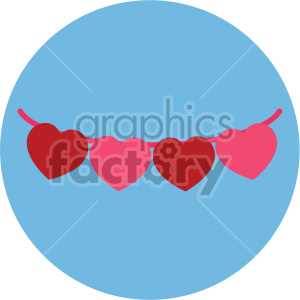 heart banner for valentines on blue background clipart.