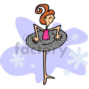 girl ready to swim clipart. Commercial use image # 155214