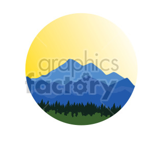 summer mountain scene on circle design clipart. Royalty-free icon # 408314