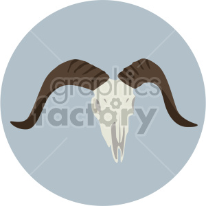 ram skull on circle background clipart.