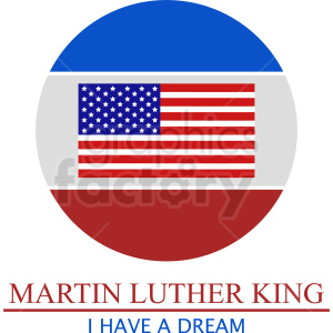 Martin Luther king circle vector icon clipart.