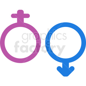 pink and blue gender icons clipart.