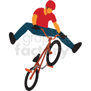 boy riding bmx bike clipart.
