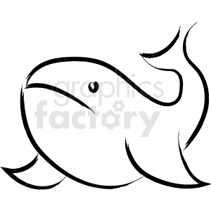 whale drawing vector icon clipart.