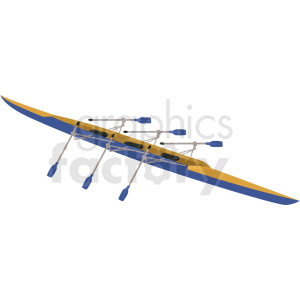 clipart - three seater kayak long distance vector clipart.