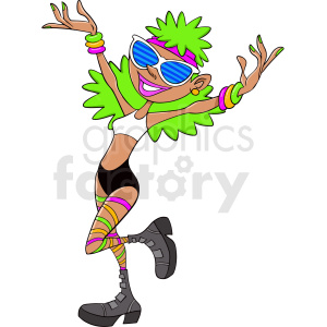 cartoon character people rave edc dance