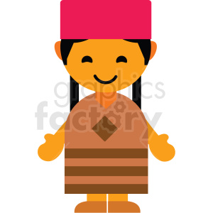 New Zealand female character icon vector clipart .