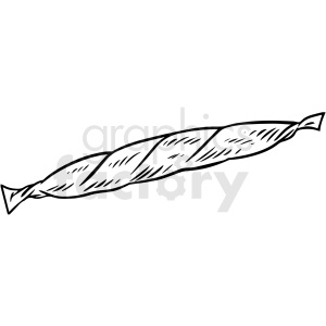 clipart - black and white cartoon rolled joint tattoo deesign.