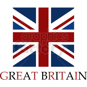 clipart - Great Britain flag with title.