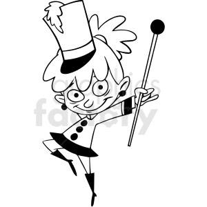 black and white band girl vector clipart clipart. Commercial use image # 413020