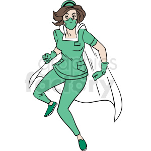 super hero nurse cartoon vector clipart .