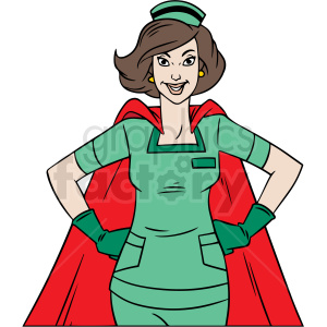 clipart - nurse hero cartoon vector clipart.