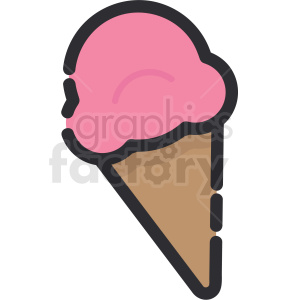 ice cream cone vector clipart .