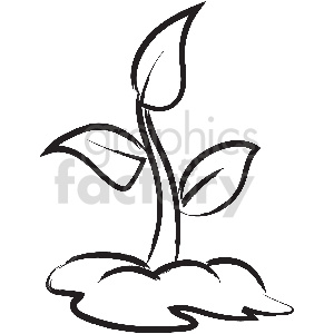 black and white plant vector clipart clipart. Royalty-free image # 413334