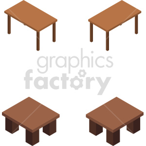 isometric table vector icon clipart 1 .