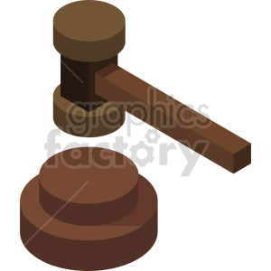 isometric gavel vector icon clipart 1 clipart. Commercial use image # 414503