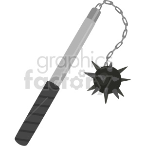 chain spiked ball club weapon vector clipart .