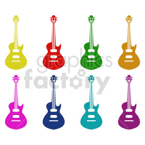 eight guitars vector clipart .