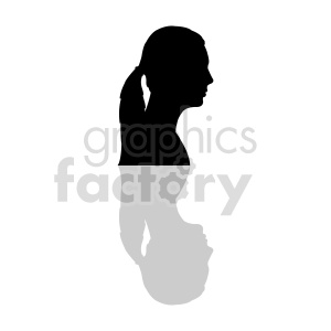 silhouette profile of female head clipart .