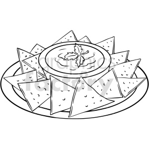 black and white nachos vector clipart