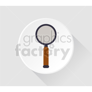 magnifying glass with brown handle vector icon clipart.