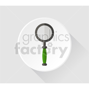 magnifying glass with green handle vector icon clipart.
