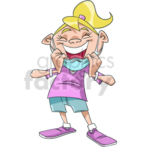 cartoon girl removing mask vector clipart clipart. Royalty-free image # 416715