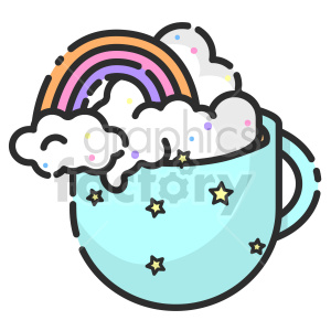 cup of clouds vector clipart .