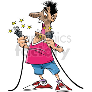 cartoon man getting electrocuted clipart clipart. Commercial use image # 416798