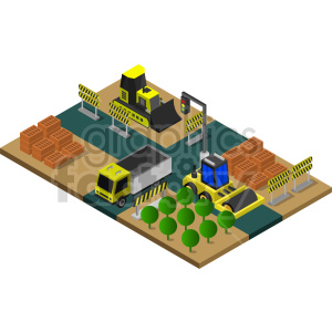 construction isometric vector graphic clipart.