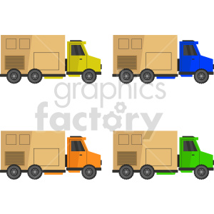 delivery truck vector graphic bundle clipart.