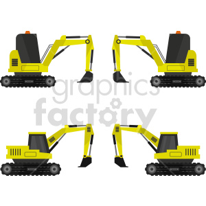 tiny excavator bundle vector graphic clipart. Royalty-free image # 417058