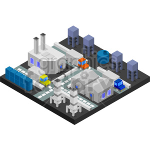 isometric industrial factory vector graphic clipart.