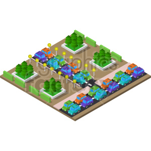 traffic jams isometric vector graphic clipart. Royalty-free image # 417347