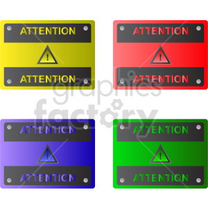 attention sign bundle vector graphic clipart.