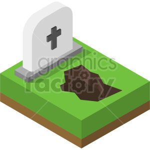 clipart - grave isometric vector graphic.