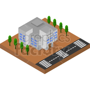 large building isometric vector clipart .