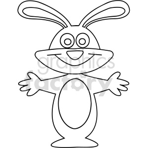 black and white cartoon chocolate easter bunny clipart .
