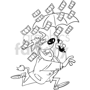 black and white cartoon bull raining money clipart clipart. Royalty-free image # 417707