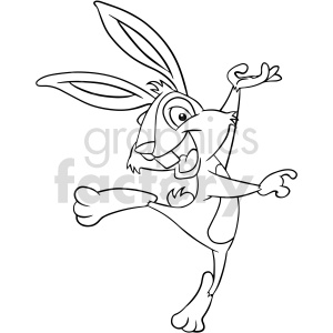 black and white cartoon easter bunny clipart