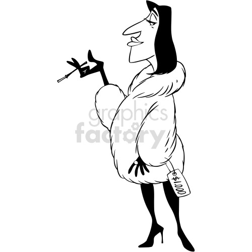 black and white cartoon rich lady clipart clipart. Commercial use image # 417869