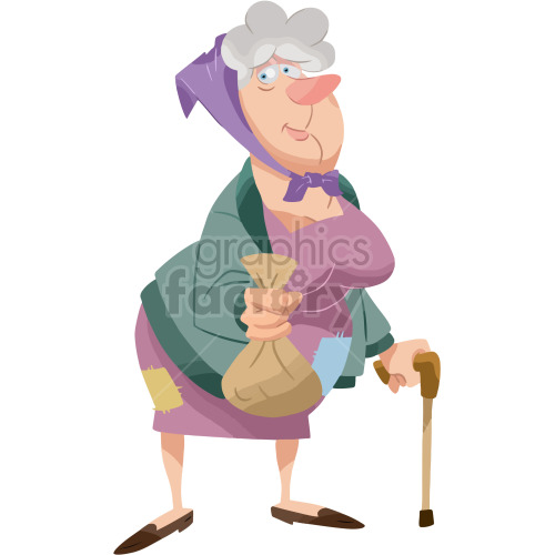 cartoon poor senior lady clipart clipart. Commercial use image # 417891