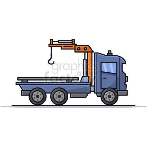heavy tow truck vector graphic clipart.