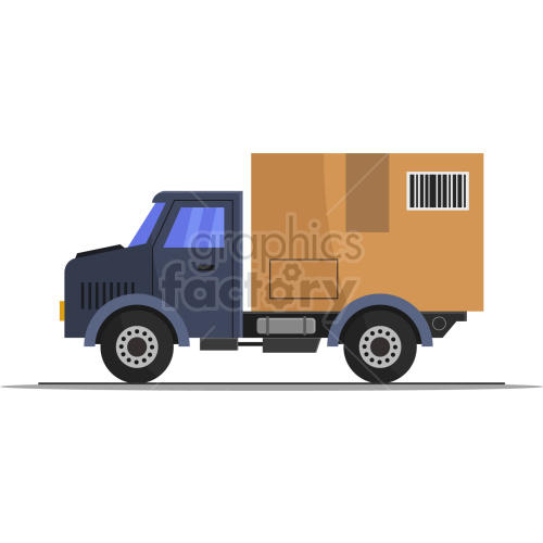 delivery box truck vector graphic clipart.