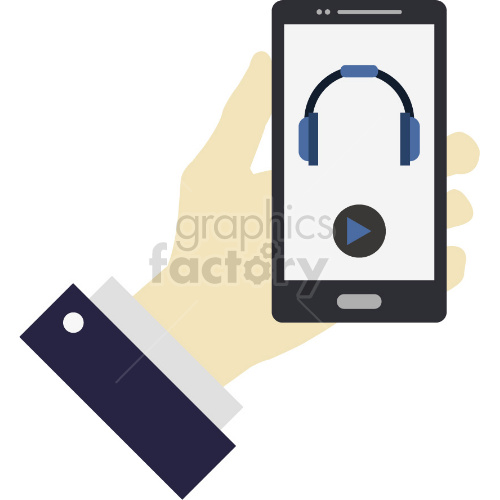 mobile music vector graphic clipart .