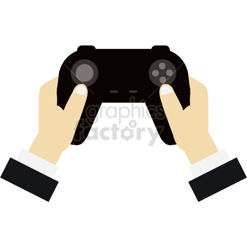 hand holding gamepad vector clipart .